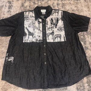 Quaker factory Safari Animal Print Shirt streetwear